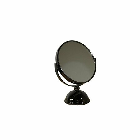 HOMEROOTS Vintage Pedestal Black 5X Magnification Vanity Mirror, Gun Metal 468358